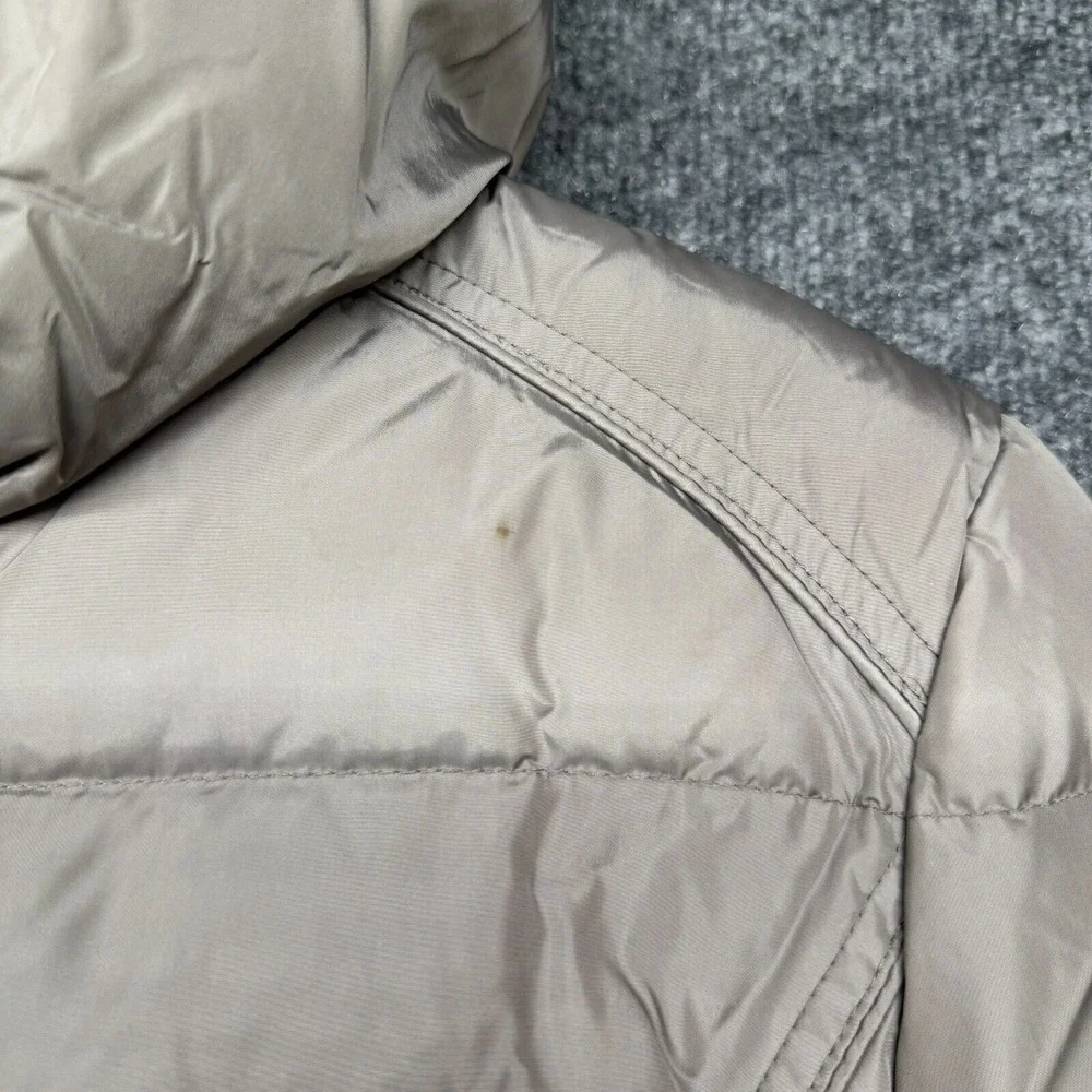 ADD Jacket Womens 4 Beige Pillow Collar Goose Down Coat  Italy Down Puffer - Picture 2 of 10